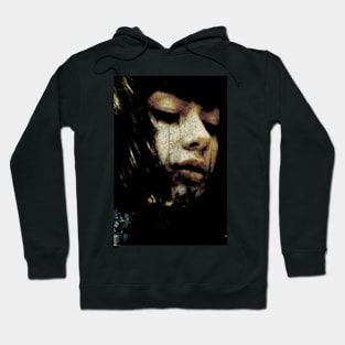 Beautiful girl. Pale skin, some yellow. Dark, horror like. Fantasy. Hoodie